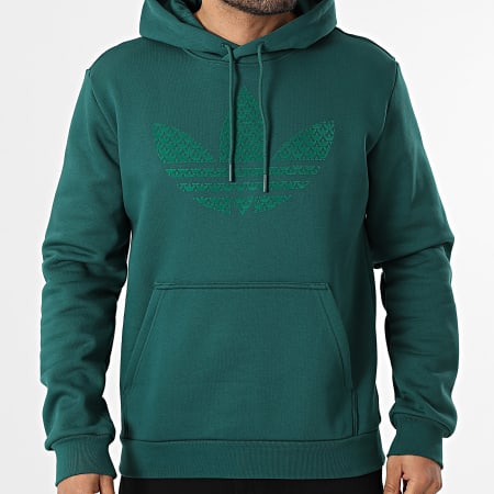 Adidas Originals - Sweat Capuche Monogram KD0403 Vert Bouteille