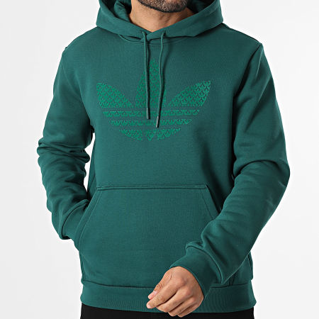 Adidas Originals - Sweat Capuche Monogram KD0403 Vert Bouteille