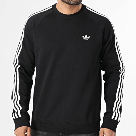 Adidas Originals - Sweat Crewneck A Bandes 3 Stripes KE3550 Noir Blanc