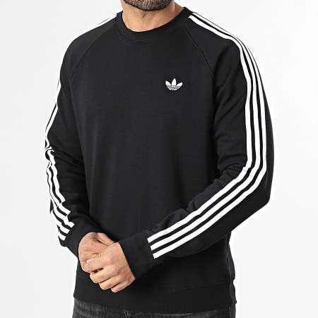 Adidas Originals - Sweat Crewneck A Bandes 3 Stripes KE3550 Noir Blanc