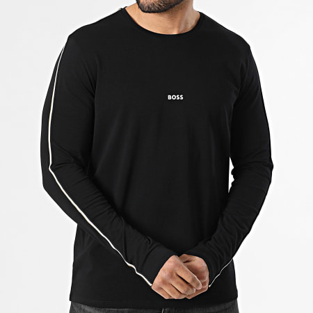 BOSS - T-Shirt Maniche Lunghe A Bande Uniche 50550484 Nera