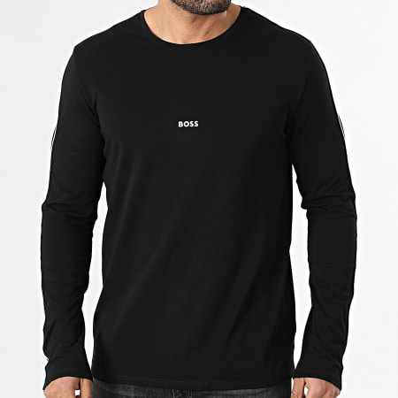 BOSS - T-Shirt Maniche Lunghe A Bande Uniche 50550484 Nera