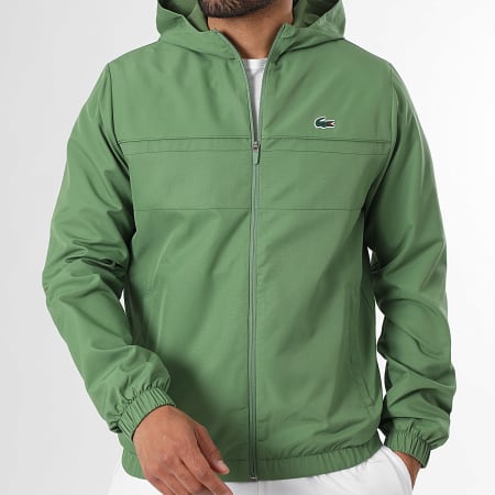 Lacoste - Chaqueta Con Cremallera Capucha Logo Cocodrilo Verde