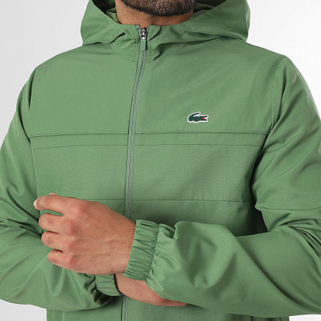 Lacoste - Chaqueta Con Cremallera Capucha Logo Cocodrilo Verde
