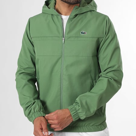Lacoste - Chaqueta Con Cremallera Capucha Logo Cocodrilo Verde