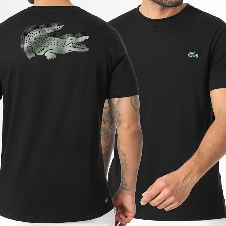 Lacoste - Tee Shirt Big Logo Crocodile Regular Fit Noir
