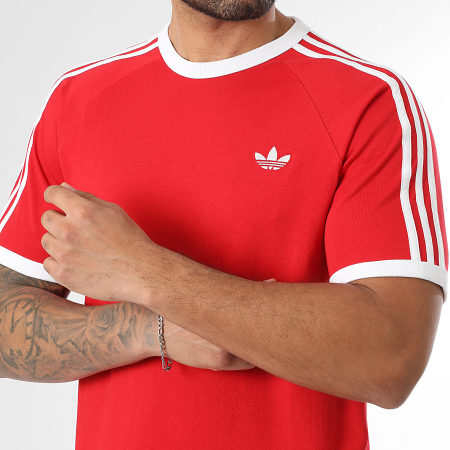 Adidas Originals - Tee Shirt A Bandes 3 Stripes KE3535 Rouge Blanc