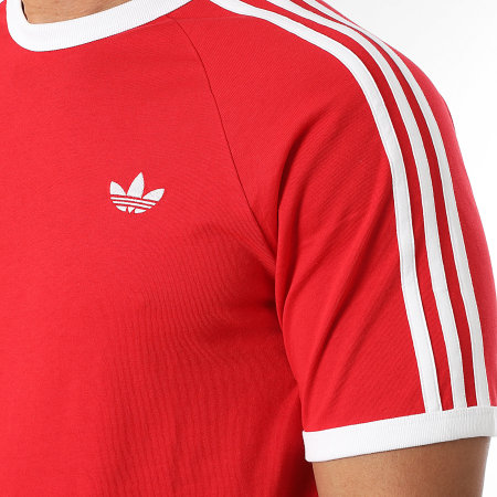 Adidas Originals - Tee Shirt A Bandes 3 Stripes KE3535 Rouge Blanc