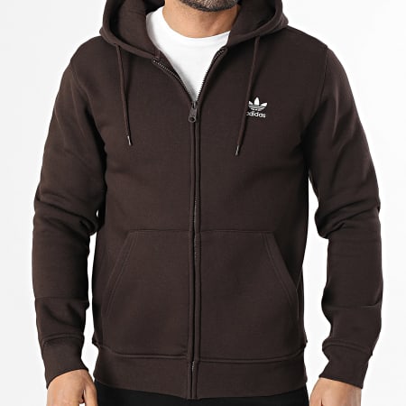 Adidas Originals - Sweat Capuche Zippé Essential KE1143 Marron