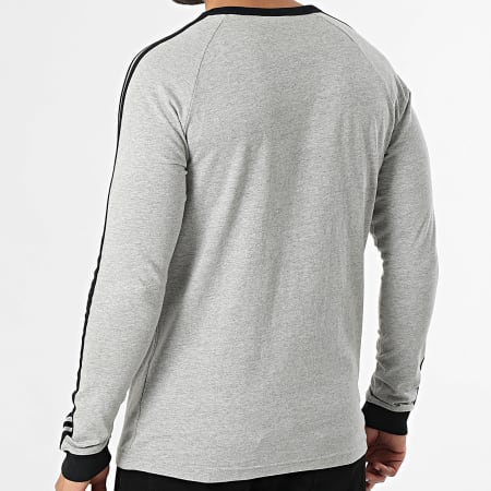 Adidas Originals - Tee Shirt Manches Longues A Bandes 3 Stripes KE3542 Gris Chiné Noir