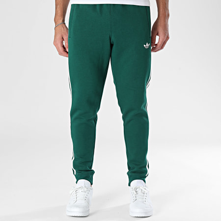 Adidas Originals - Pantalon Jogging A Bandes 3 Stripes KE3559 Vert Bouteille Blanc