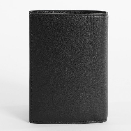 Lacoste - Portefeuille En Cuir Vertical Avec Logo Crocodile Metal Noir