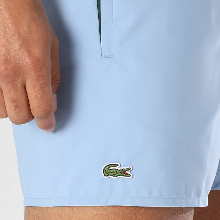 Lacoste - Short De Bain Logo Brodé Crocodile Bleu Clair