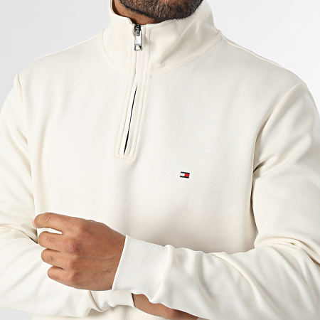 Tommy Hilfiger - Sweat Col Montant Zippé Essential Intechno 6510 Beige Clair