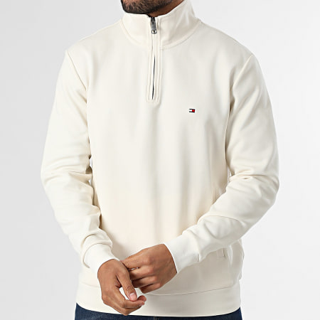 Tommy Hilfiger - Sweat Col Montant Zippé Essential Intechno 6510 Beige Clair