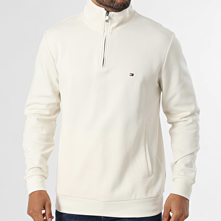 Tommy Hilfiger - Sweat Col Montant Zippé Essential Intechno 6510 Beige Clair