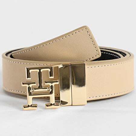 Tommy Hilfiger - Cinturón Reversible Mujer Logo 8256 Beige Negro