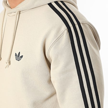 Adidas Originals - Sweat Capuche A Bandes 3 Stripes KE6678 Beige Noir