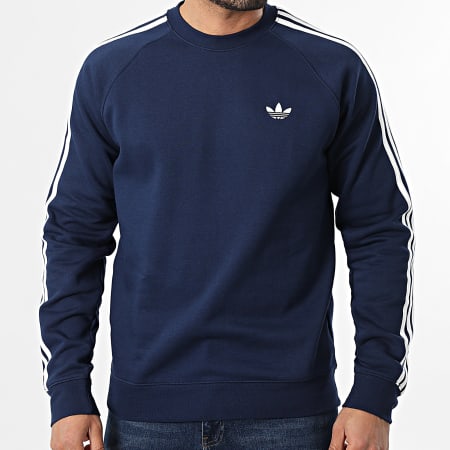 Adidas Originals - Sudadera Crewneck A Bandas 3 Stripes KE3549 Azul Marino Blanco