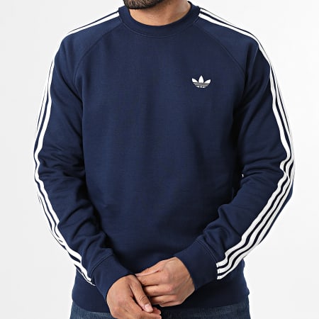Adidas Originals - Sudadera Crewneck A Bandas 3 Stripes KE3549 Azul Marino Blanco