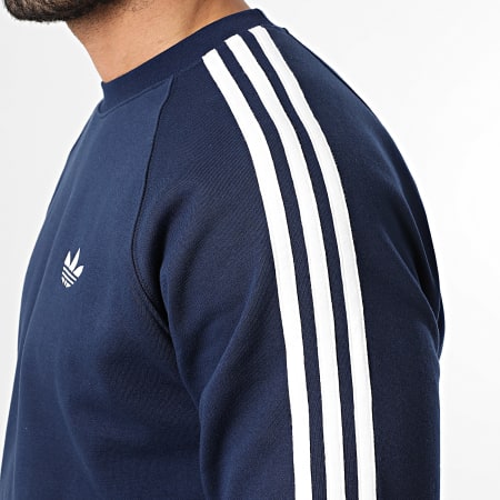 Adidas Originals - Sudadera Crewneck A Bandas 3 Stripes KE3549 Azul Marino Blanco