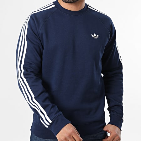 Adidas Originals - Sudadera Crewneck A Bandas 3 Stripes KE3549 Azul Marino Blanco