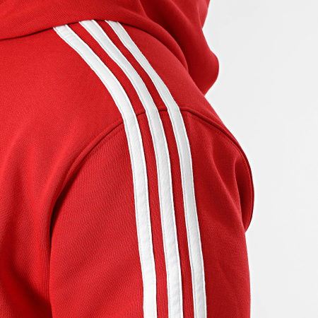 Adidas Originals - Sweat Capuche A Bandes 3 Stripes KE3555 Rouge Blanc