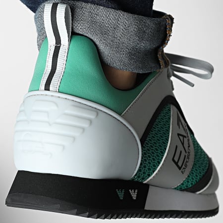 EA7 Emporio Armani - Zapatillas 7X000334-AF18610 Plata Verde Aceituna Negra