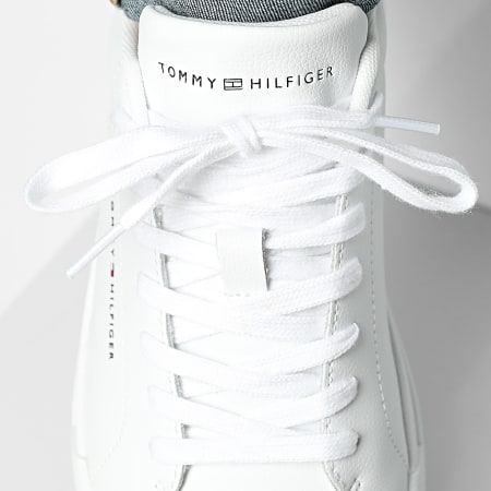 Tommy Hilfiger - Baskets Court Leather Detail Essential 5367 White Agean Sea