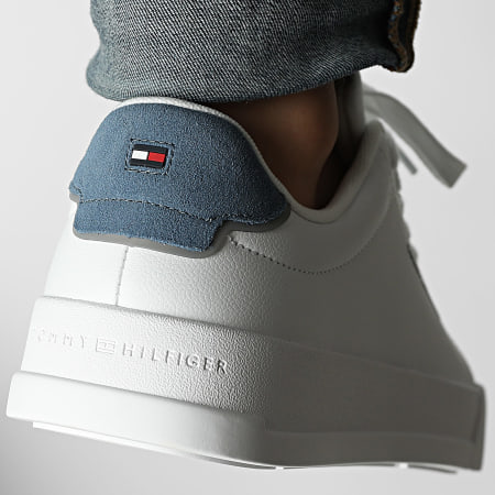 Tommy Hilfiger - Baskets Court Leather Detail Essential 5367 White Agean Sea