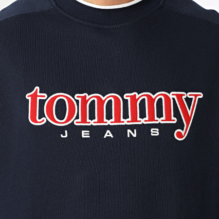 Tommy Jeans - Sweat Crewneck Côtelé 90s Texture Graphic 2373 Bleu Marine