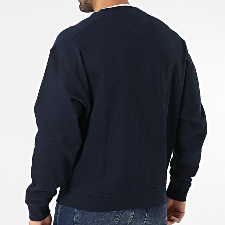 Tommy Jeans - Sweat Crewneck Côtelé 90s Texture Graphic 2373 Bleu Marine