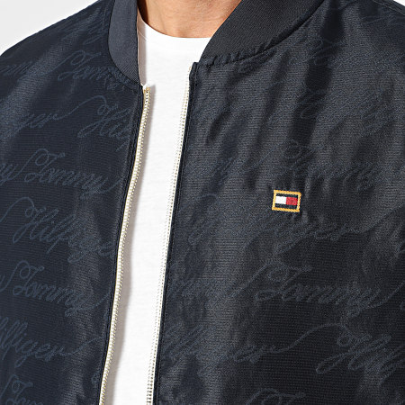 Tommy Hilfiger - Veste Bomber Zippée Réversible Padded 2011 Bleu Marine Beige Clair
