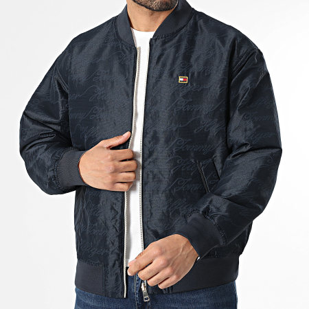 Tommy Hilfiger - Veste Bomber Zippée Réversible Padded 2011 Bleu Marine Beige Clair