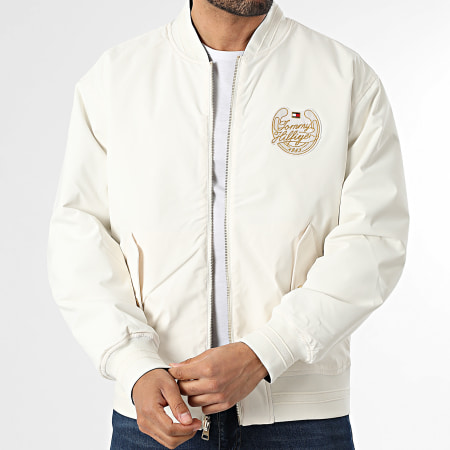 Tommy Hilfiger - Veste Bomber Zippée Réversible Padded 2011 Bleu Marine Beige Clair