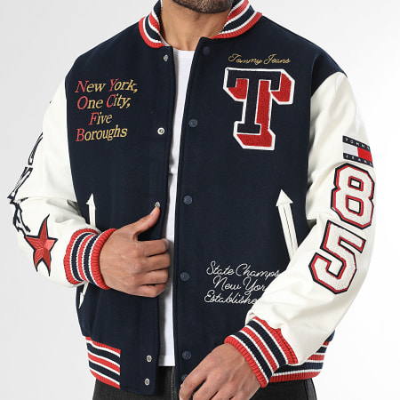 Tommy Jeans - Veste Teddy Varsity Badge 2729 Bleu Marine Blanc