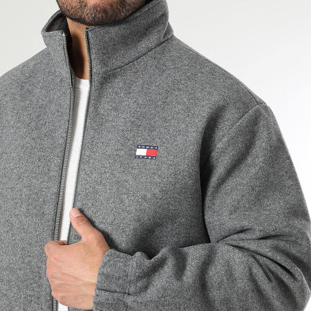Tommy Jeans - Veste Zippée Essential Wool Padded 2288 Gris Chiné