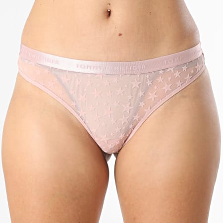 Tommy Hilfiger - Lot De 5 Strings En Dentelle Femme Thong 6136 Rouge Rose Bleu Clair