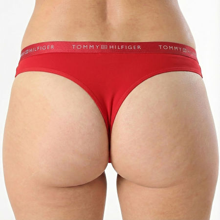 Tommy Hilfiger - Lot De 5 Strings En Dentelle Femme Thong 6136 Rouge Rose Bleu Clair