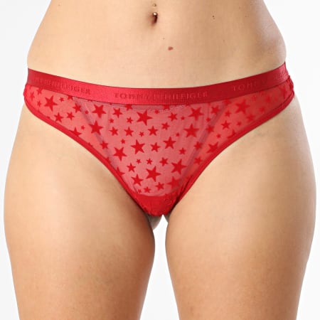 Tommy Hilfiger - Lot De 3 Strings Femme Thong 6135 Rouge Rose Bleu Clair