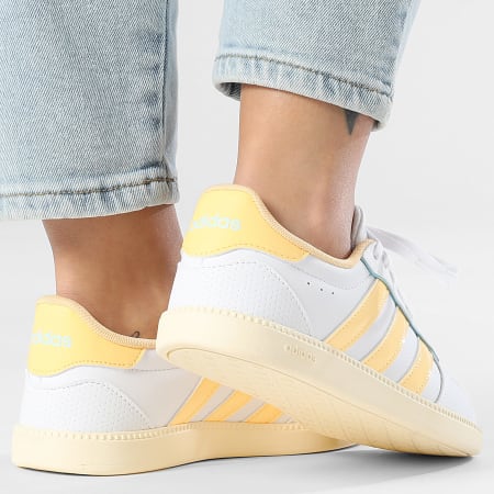 Adidas Performance - Zapatillas Mujer Breaknet Sleek J Footwear White Ice Tangerine Ice Blue