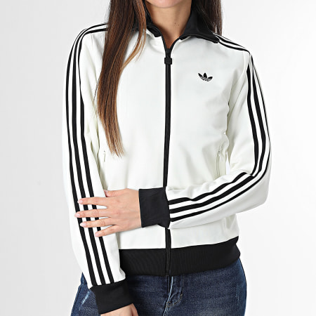 Adidas Originals - Veste Zippée A Bandes Femme Classic TT KD3740 Blanc Noir