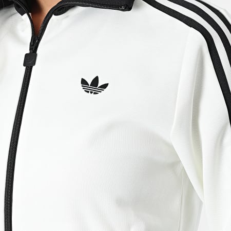 Adidas Originals - Veste Zippée A Bandes Femme Classic TT KD3740 Blanc Noir