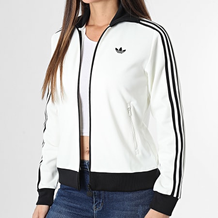 Adidas Originals - Veste Zippée A Bandes Femme Classic TT KD3740 Blanc Noir