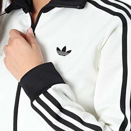 Adidas Originals - Veste Zippée A Bandes Femme Classic TT KD3740 Blanc Noir