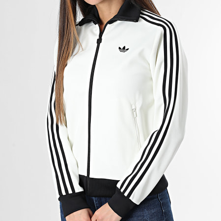 Adidas Originals - Veste Zippée A Bandes Femme Classic TT KD3740 Blanc Noir
