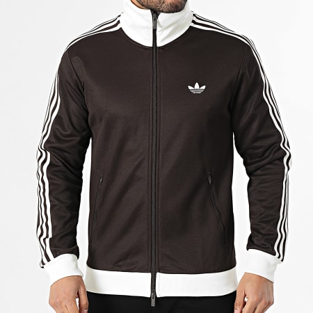 Adidas Originals - Veste Zippée Classic TT KE1665 Marron Blanc