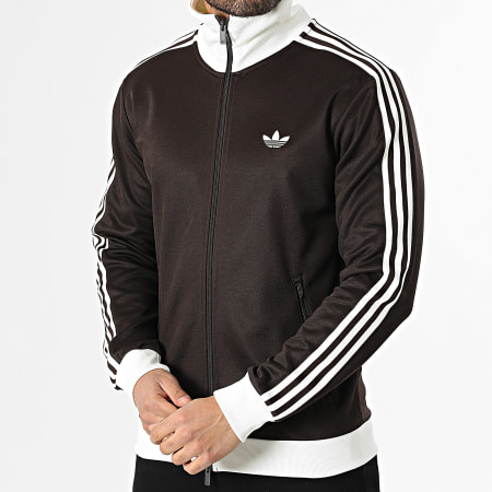 Adidas Originals - Veste Zippée Classic TT KE1665 Marron Blanc