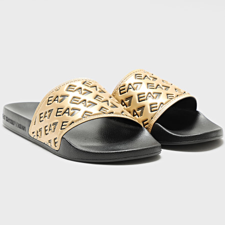 EA7 Emporio Armani - Claquettes Scarpe 7X000109-AF15125 Black Gold