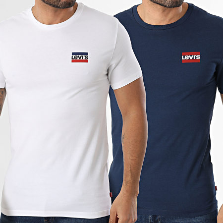 Pull Levi's Bleu Marine En Laine - Taille S Homme, Col Rond, Occasion Très Bon état